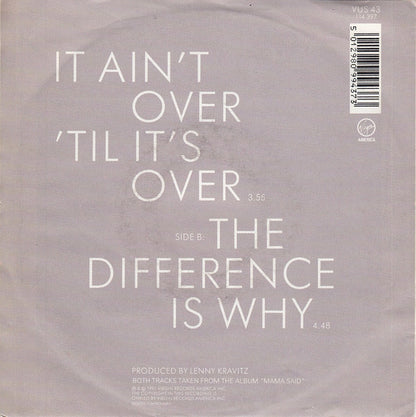 Lenny Kravitz : It Ain't Over 'Til It's Over (7", Single)