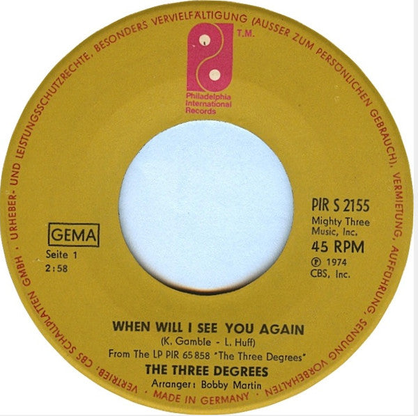 Three Degrees* : When Will I See You Again (7", Single)