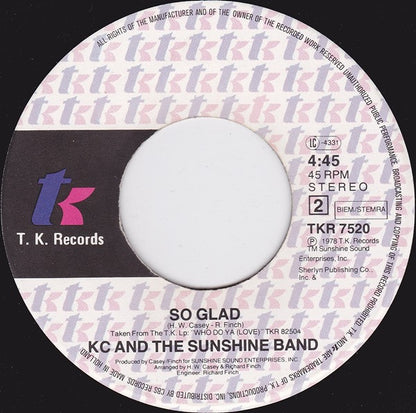 KC & The Sunshine Band : I Will Love You Tomorrow (7", Single)