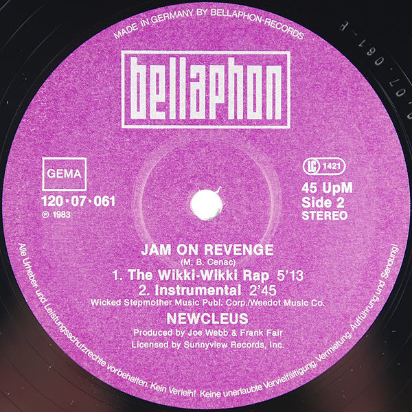 Newcleus : Jam On Revenge (The Wikki-Wikki Song) (12")