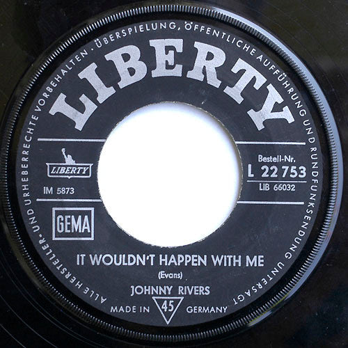 Johnny Rivers : Memphis Tennessee / It Wouldn't Happen With Me (7", Single)