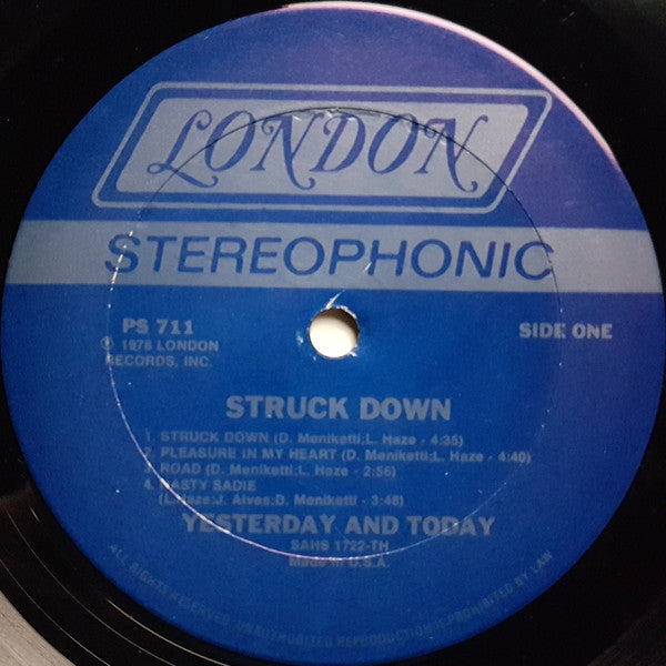 Yesterday And Today* : Struck Down (LP, Album, Ter)