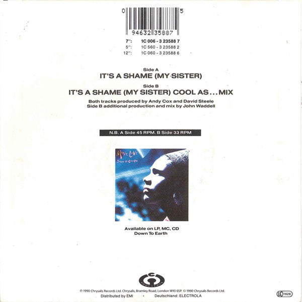 Monie Love Featuring True Image : It's A Shame (My Sister) (7", Single)