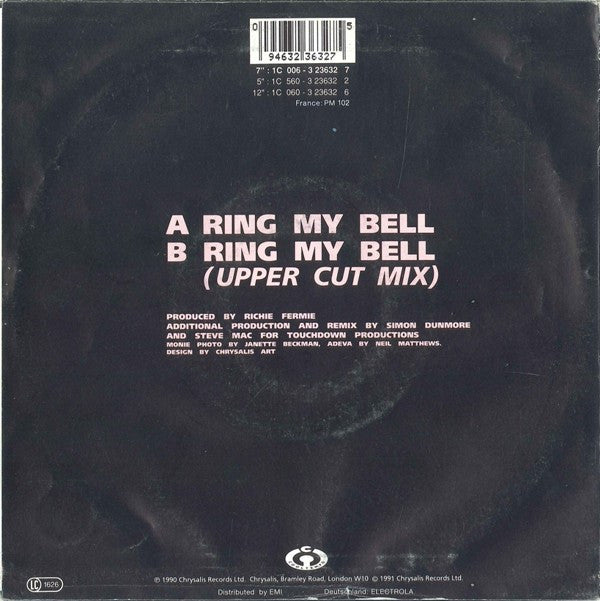 Monie Love Vs Adeva : Ring My Bell (7", Single)