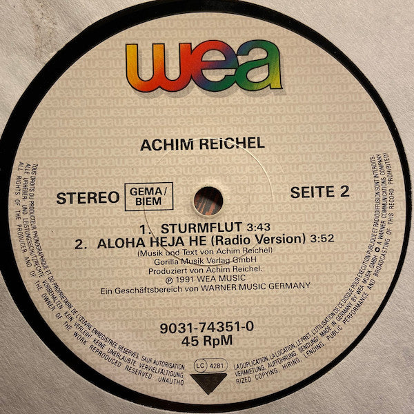 Achim Reichel : Aloha Heja He (12", Maxi)