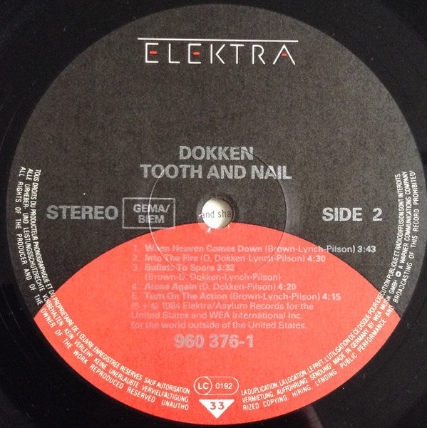 Dokken : Tooth And Nail (LP, Album)