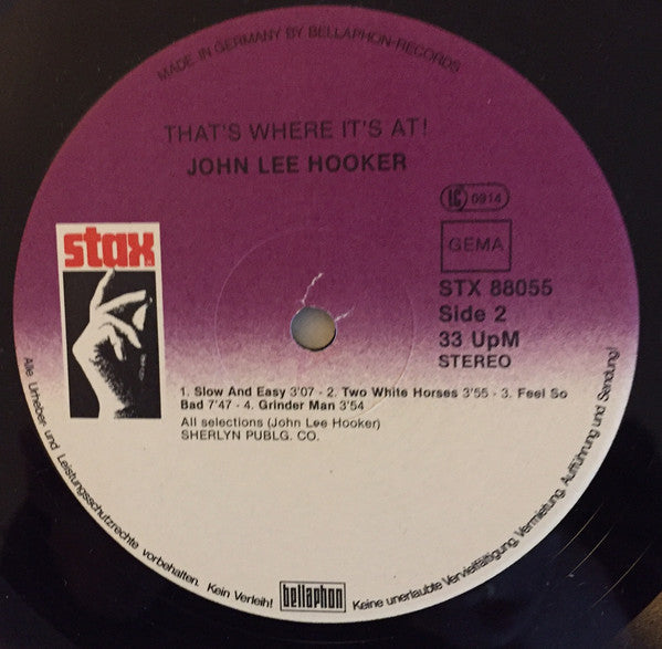 John Lee Hooker : That's Where It's At ! (LP, Album, RE)