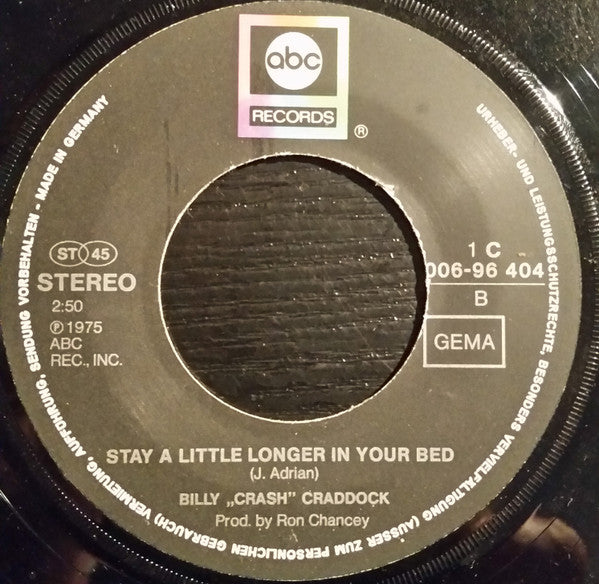 Billy "Crash" Craddock* : Still Thinkin' 'Bout You (7", Single)