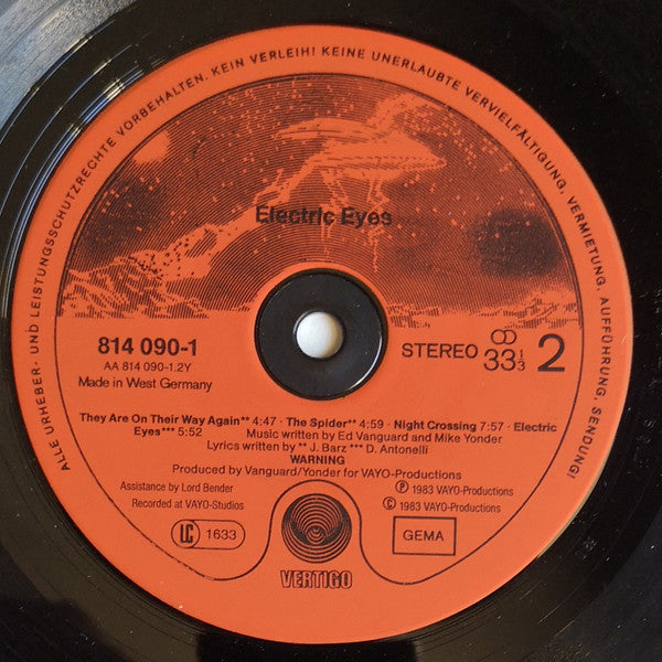 Warning (2) : Electric Eyes (LP, Album)