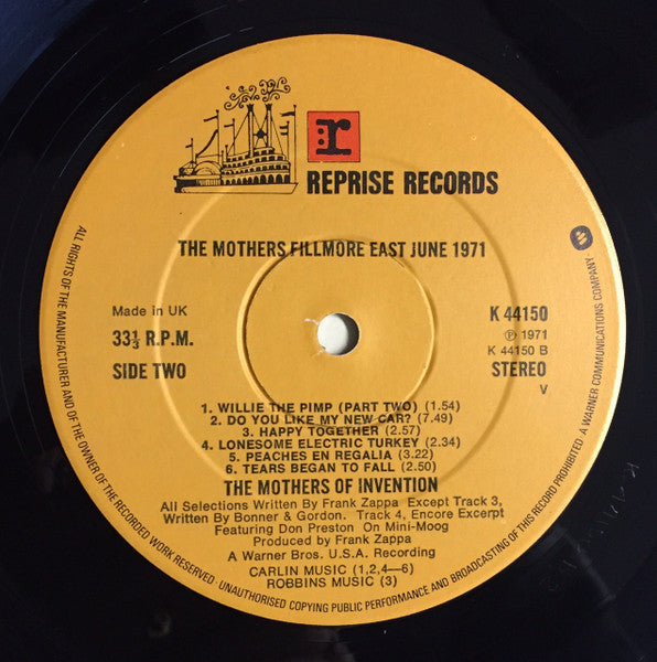 The Mothers : Fillmore East June 1971 (LP, Album, RE)