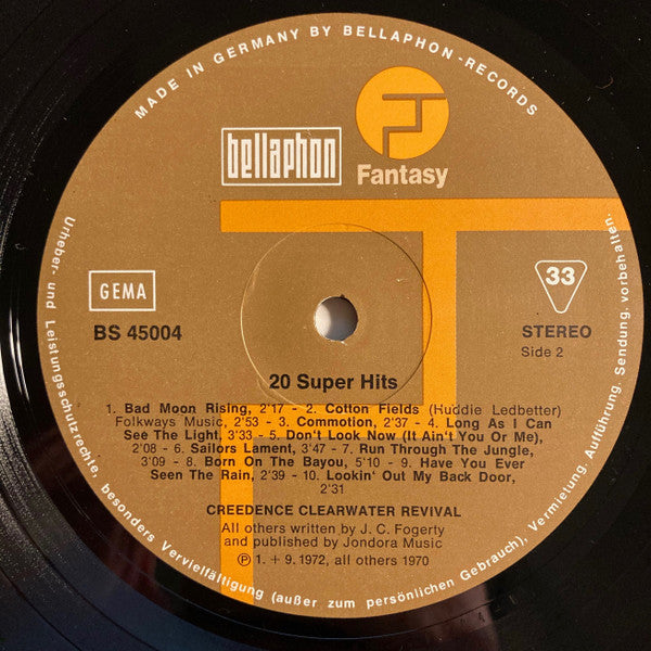 Creedence Clearwater Revival : 20 Super Hits (LP, Comp)