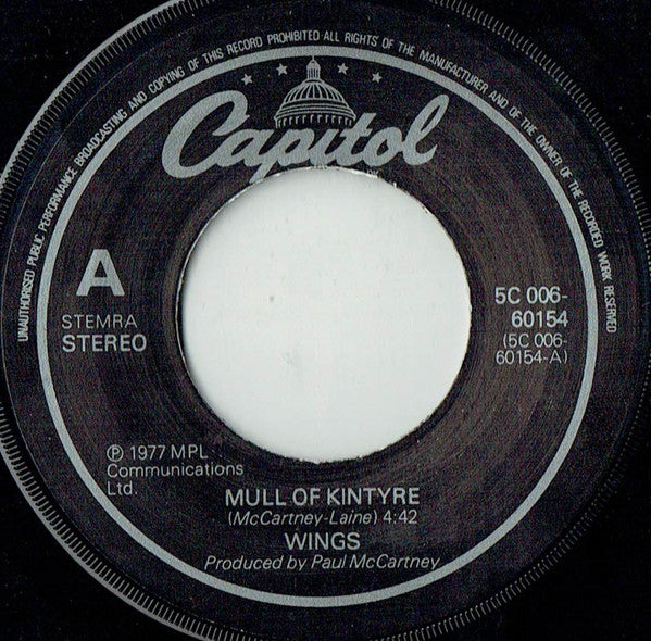 Wings (2) : Mull Of Kintyre (7", Single)