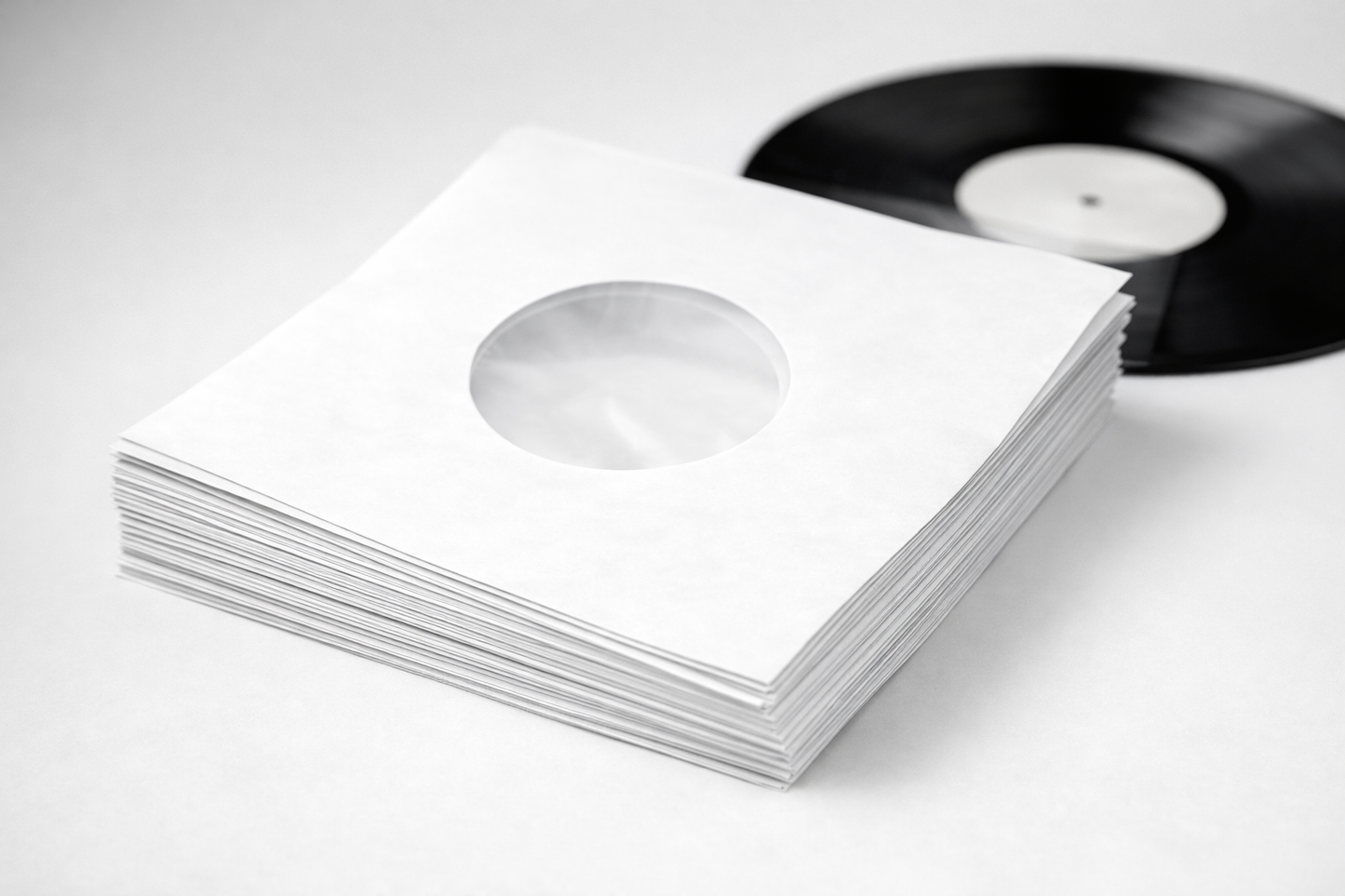 Papieren single 7'' binnenhoesjes met voering 10 stuks