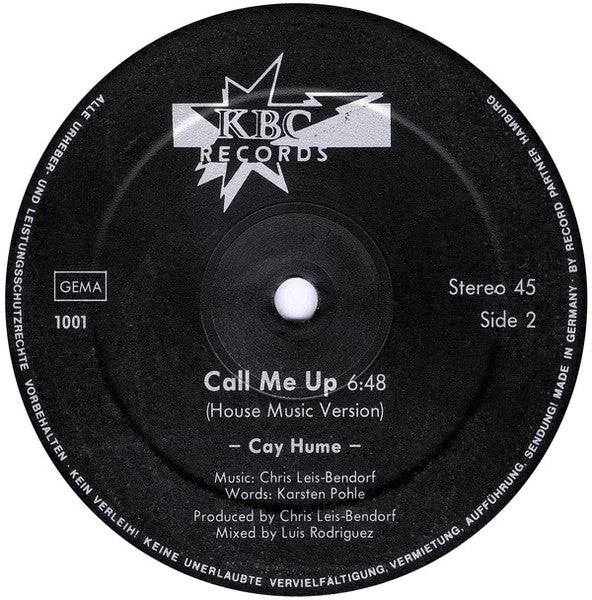 Cay Hume : Call Me Up (12")