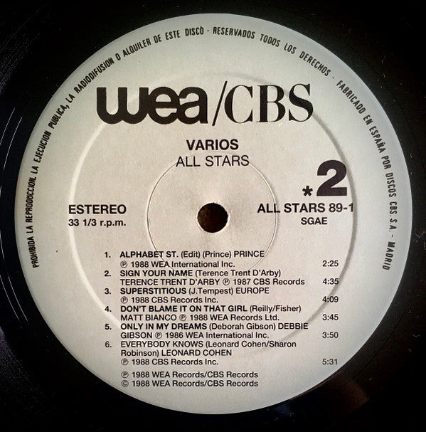 Various : All Stars (The Album) (2xLP, Comp, Gat)