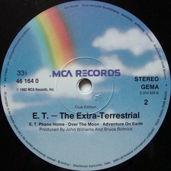 John Williams (4) : E.T. The Extra-Terrestrial (Music From The Original Motion Picture Soundtrack) (LP, Album, Club)