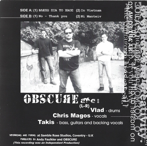 Obscure (17) : Global Obscurity (7", EP, Ltd, Bla)
