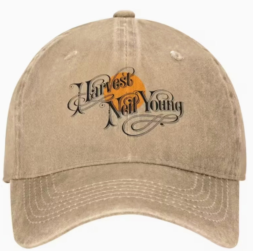 🎵 Neil Young Harvest Trucker Pet – Vintage Muziekstijl
