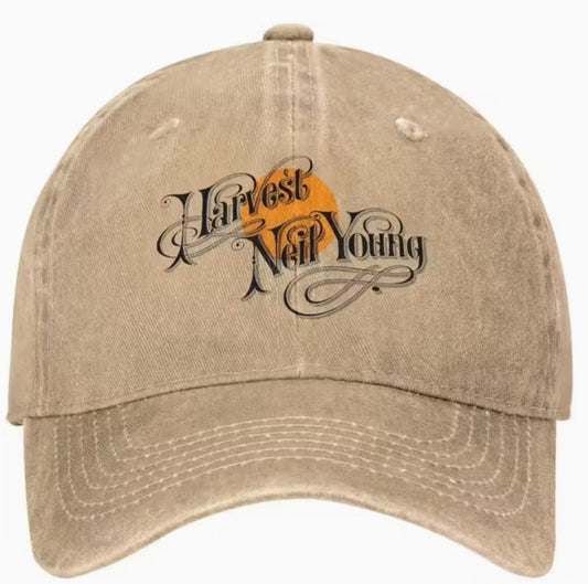 🎵 Neil Young Harvest Trucker Pet – Vintage Muziekstijl