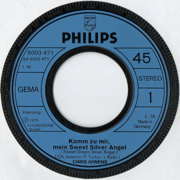 Chris Juwens : Komm Zu Mir, Mein Sweet Silver Angel (7", Single)