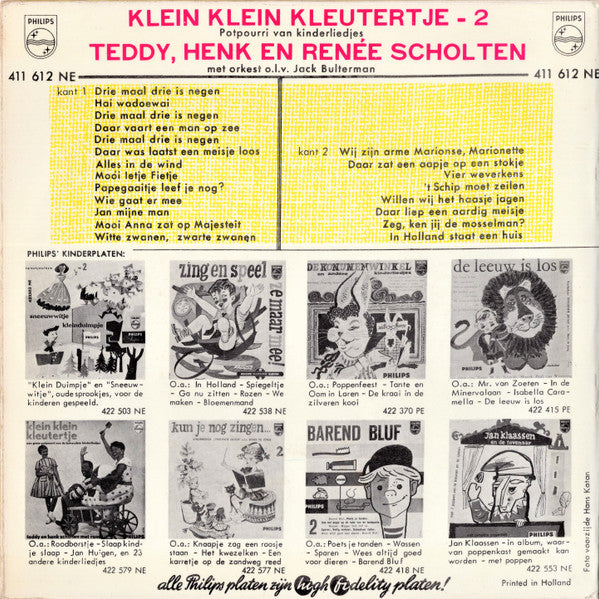 Teddy, Henk En René Scholten : Klein Klein Kleutertje 2 (7", EP, Mono)