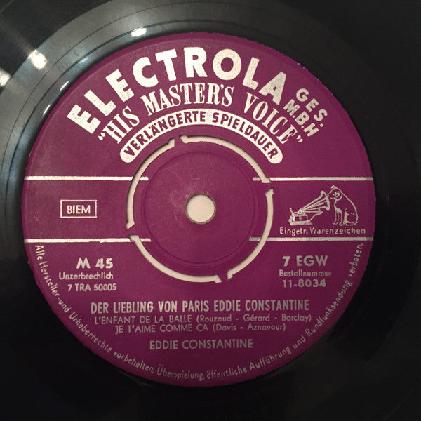 Eddie Constantine : Der Liebling Von Paris (7", EP, Mono)