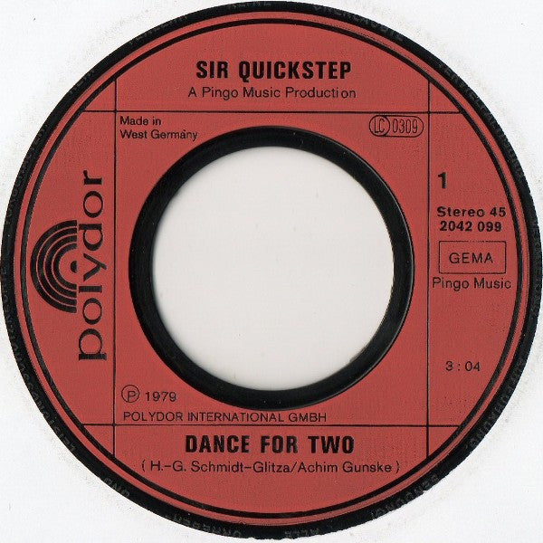 Sir Quickstep : Dance For Two (7", Single)