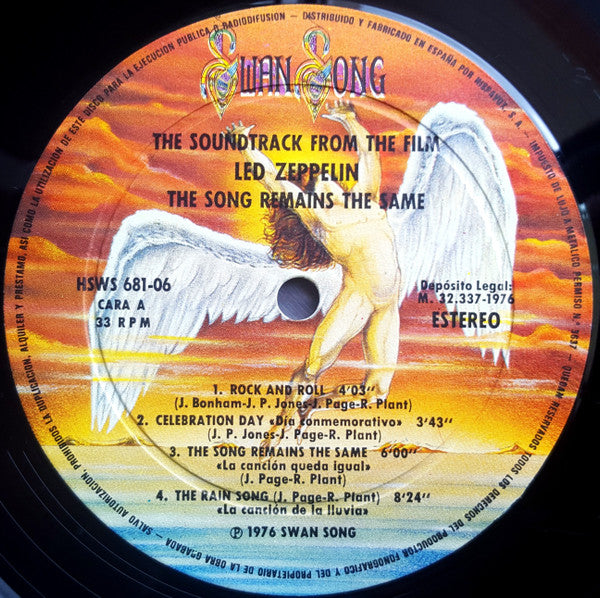 Led Zeppelin : The Soundtrack From The Film "The Song Remains The Same" (2xLP, Album, Gat)