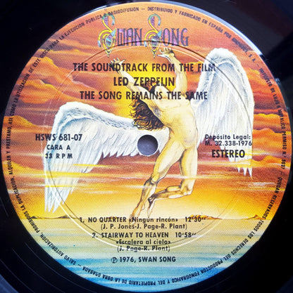 Led Zeppelin : The Soundtrack From The Film "The Song Remains The Same" (2xLP, Album, Gat)