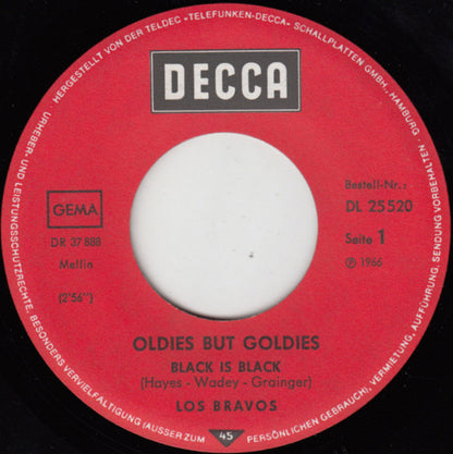 Los Bravos : Black Is Black / Bring A Little Lovin' (7", Single, Mono)