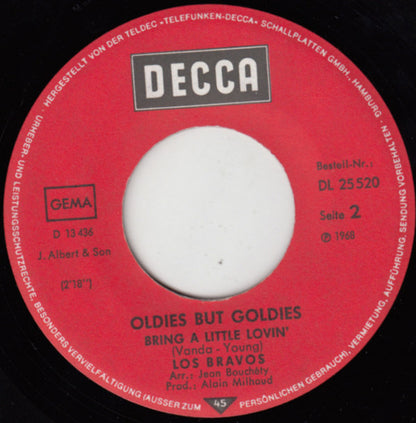 Los Bravos : Black Is Black / Bring A Little Lovin' (7", Single, Mono)