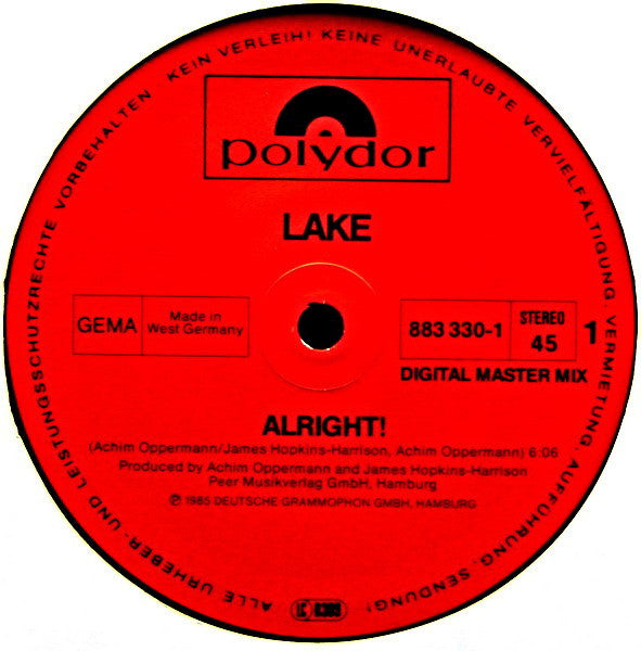 Lake (2) : Alright! (12", Maxi)