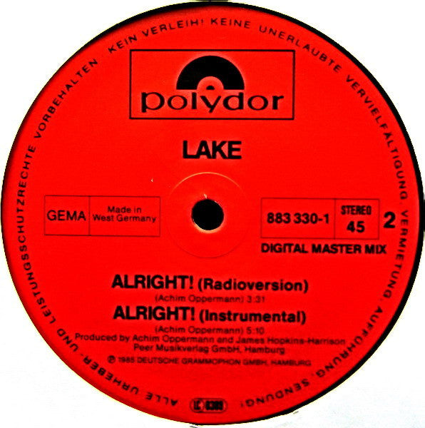 Lake (2) : Alright! (12", Maxi)