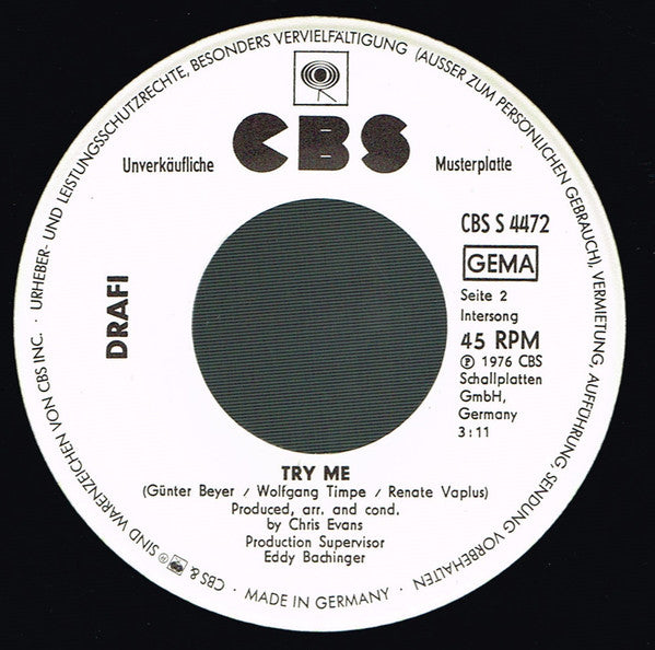 Drafi Deutscher : Amigo Mine / Try Me (7", Single, Promo)