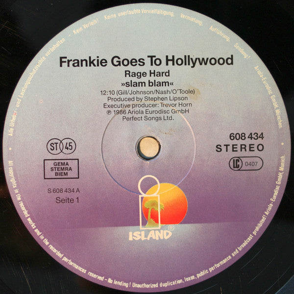 Frankie Goes To Hollywood : Rage Hard (+) (12", Maxi)