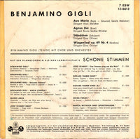Beniamino Gigli : Benjamino Gigli Mit Chor Und Orchester (7", EP, Mono)