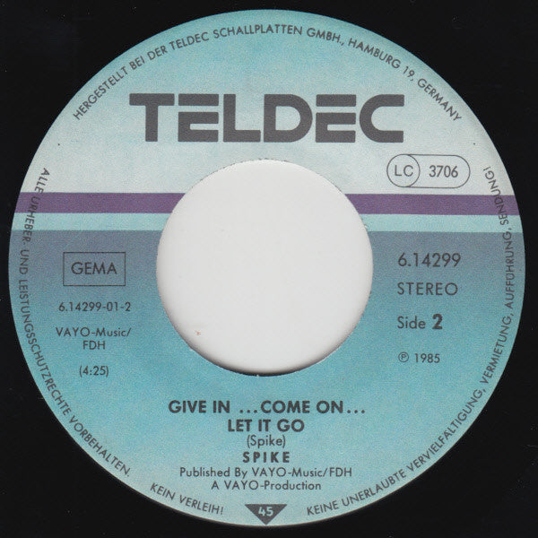Spike (63) : You Say (7")