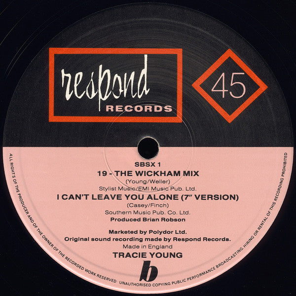 Tracie Young : I Can't Leave You Alone (12", Single)
