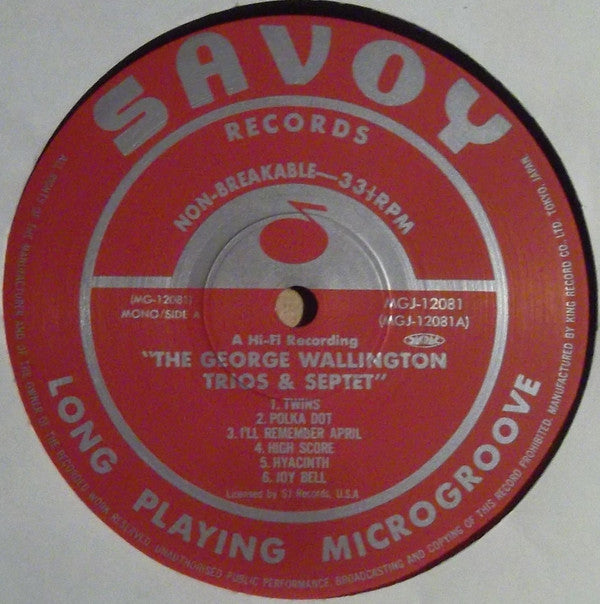 The George Wellington Trio* : The George Wallington Trios & Septet (LP, Album, Mono, RE)
