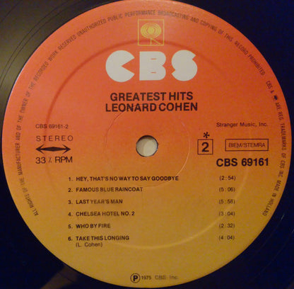 Leonard Cohen : Greatest Hits (LP, Comp)