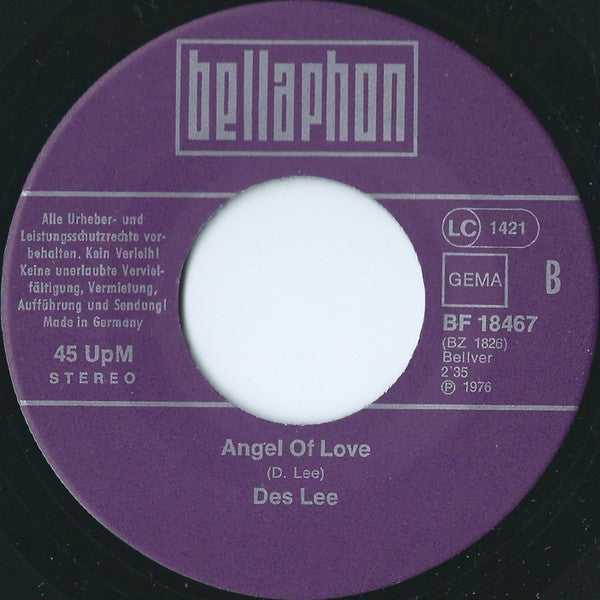 Des Lee : Hold On To Love / Angel Of Love (7")