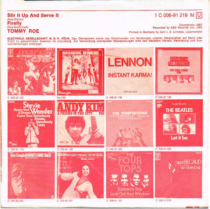 Tommy Roe : Stir It Up And Serve It (7", Single)