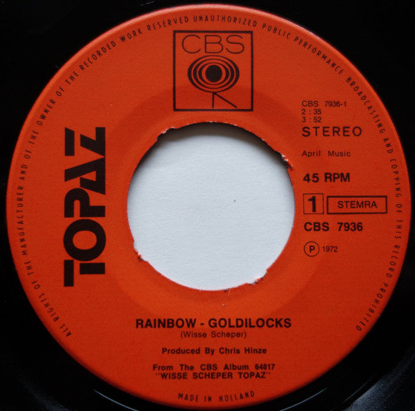 Topaz (30) : Rainbow - Goldilocks - Woman (7", Single)