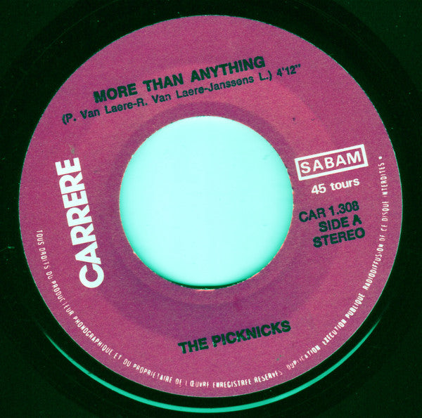 The Picknicks : More Than Anything (7", Single)