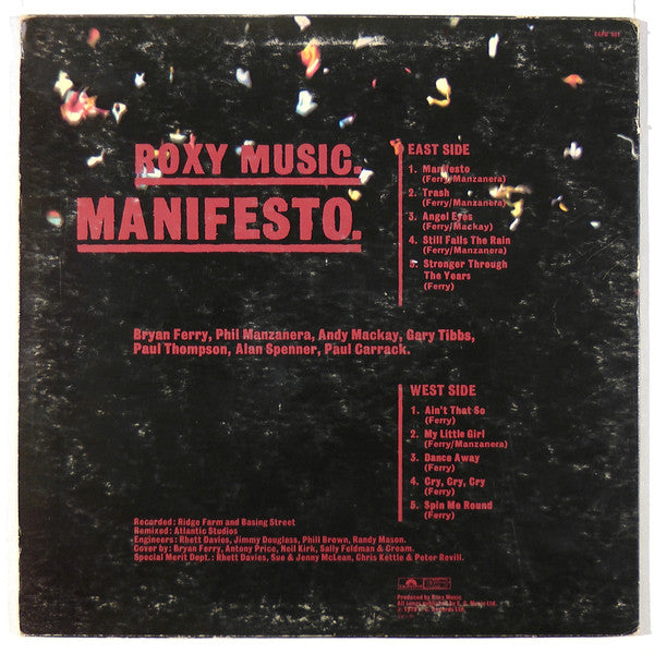 Roxy Music : Manifesto (LP, Album, Pic)