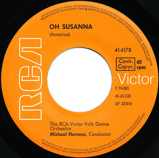 The RCA Victor Folk Dance Orchestra : Oh Susanna / The Irish Washerwoman (7", Single)