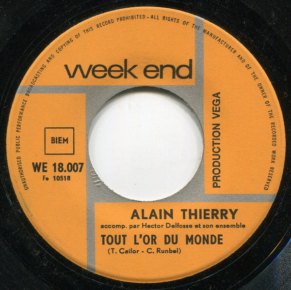 Alain Thierry : Adieu les Copains (7")