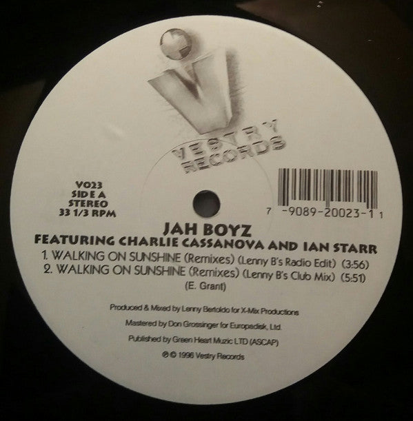 The Jah Boyz Featuring Charley Casanova & Ian Starr : Walking On Sunshine - The Remixes (12")