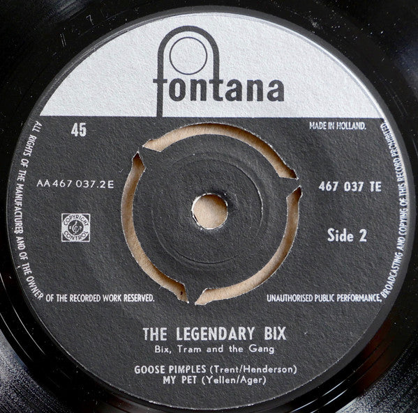Bix Beiderbecke : The Legendary Bix Beiderbecke (Bix, Tram And The Gang) (7", EP)
