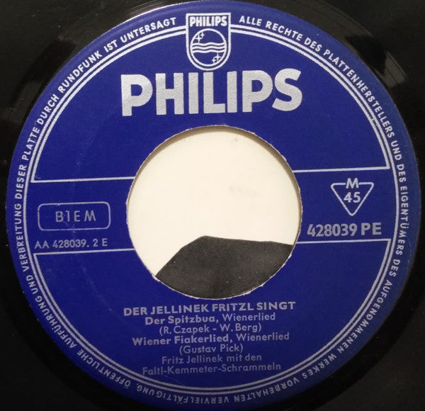 Fritz Jellinek : Fritz Jellinek Singt (7", Mono)